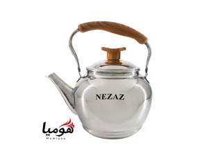 کتری تک نزاز لوله دار استیل 4 لیتر دسته چوبی کد 2100 هومیا