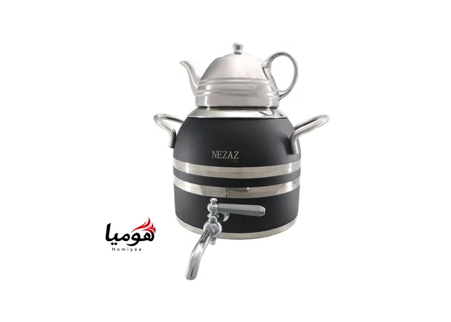 کتری قوری 5 لیتر 2602 مشکی با قوری کروم نزاز