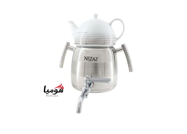 کتری قوری 3 لیتر 2802 هرمی دسته استیل نزاز