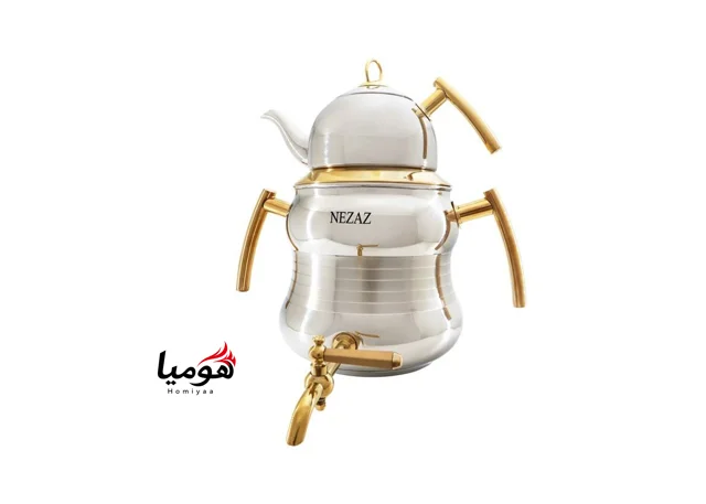 کتری قوری 6 لیتر 4029 شبنم دسته طلایی نزاز