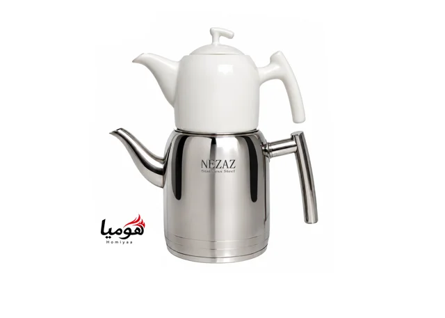 کتری قوری 2 لیتر استوانه 5019 با قوری چینی نزاز