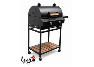باربیکیو شرکتی ایران گاز هومیا 80 سانتی 12 شعله irgs با رویه چدنی 6ضلعی سنگین همراه میز تاشو