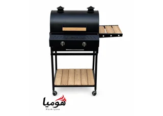 باربیکیو شرکتی ایران گاز هومیا 60 سانتی 9 شعله irgs با رویه چدنی 6ضلعی سنگین همراه میز تاشو