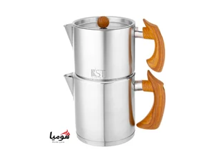 کتری و قوری دسته طرح چوب مات کی اس تی مدل 2222D