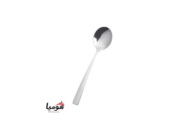 One-piece polished Florence stainless steel soup spoon, pure steel
