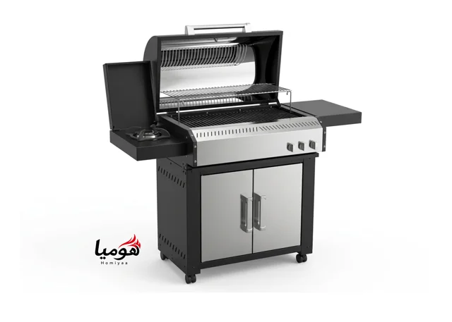 باربیکیو کابینت دار محفظه استیل پلوپزدار 110 سانتی لوله و محفظه استیل