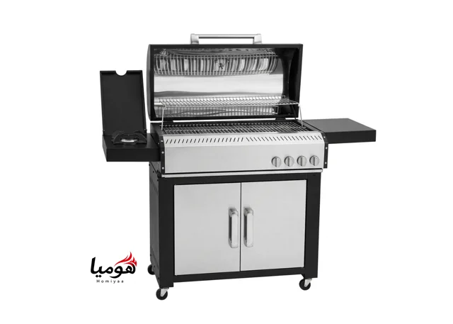باربیکیو کابینت دار محفظه استیل پلوپزدار 120 سانتی لوله و محفظه استیل