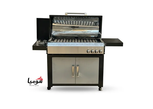 باربیکیو کابینت دار محفظه استیل پلوپزدار 130 سانتی لوله و محفظه استیل