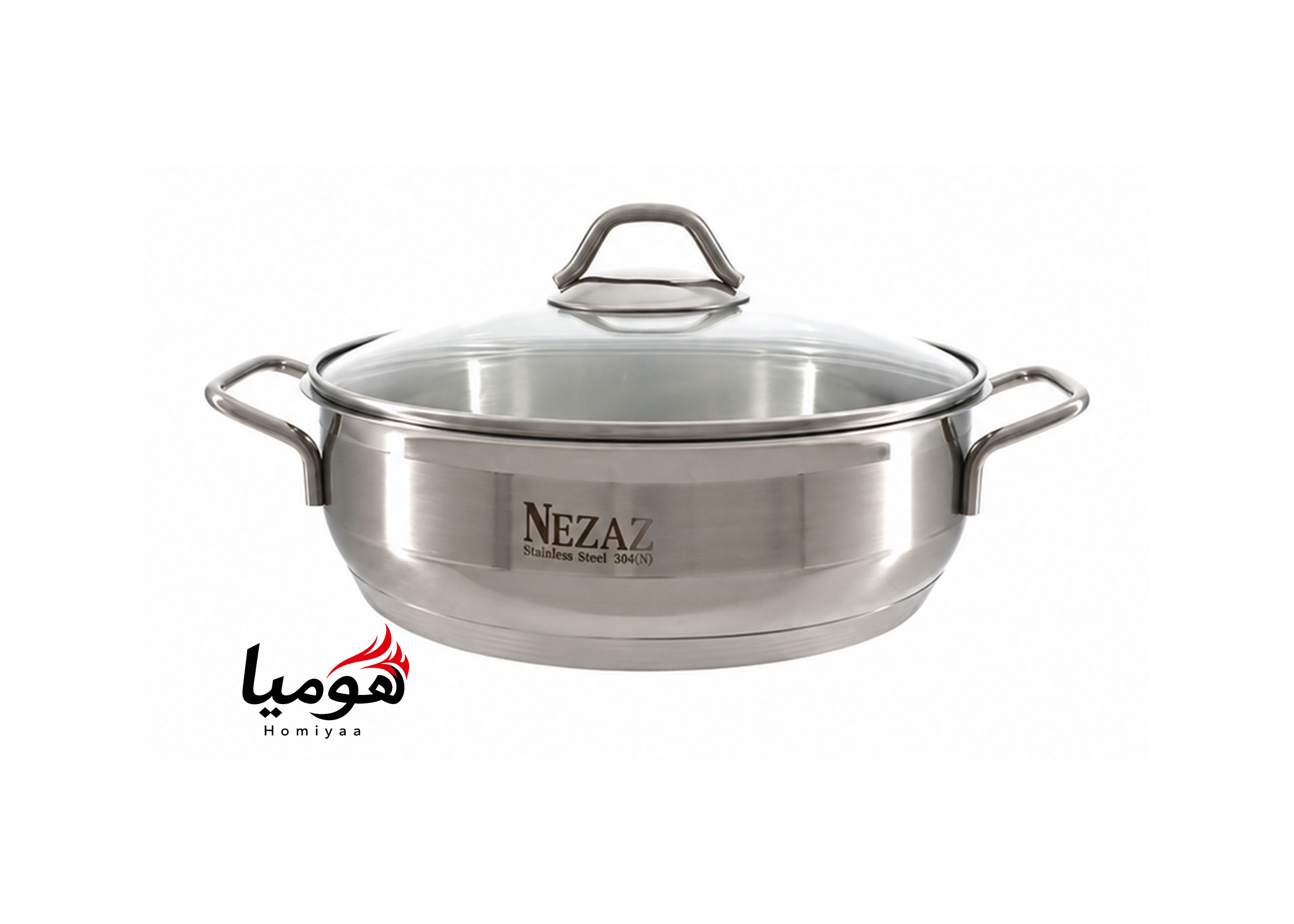 تابه نزاز تک استیل سایز 20 دسته استیل هومیا