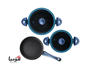 سرویس قابلمه ۵ پارچه گرانیتی تیارا آبی مدل Selin-Blue